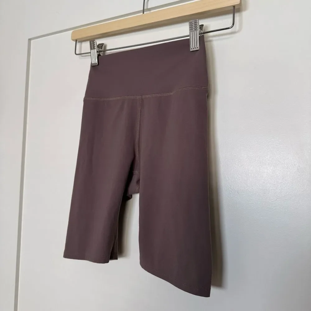 Joah Brown Biker Shorts Womens Sz XS / S Brown High Waist Gym Yoga Stretch